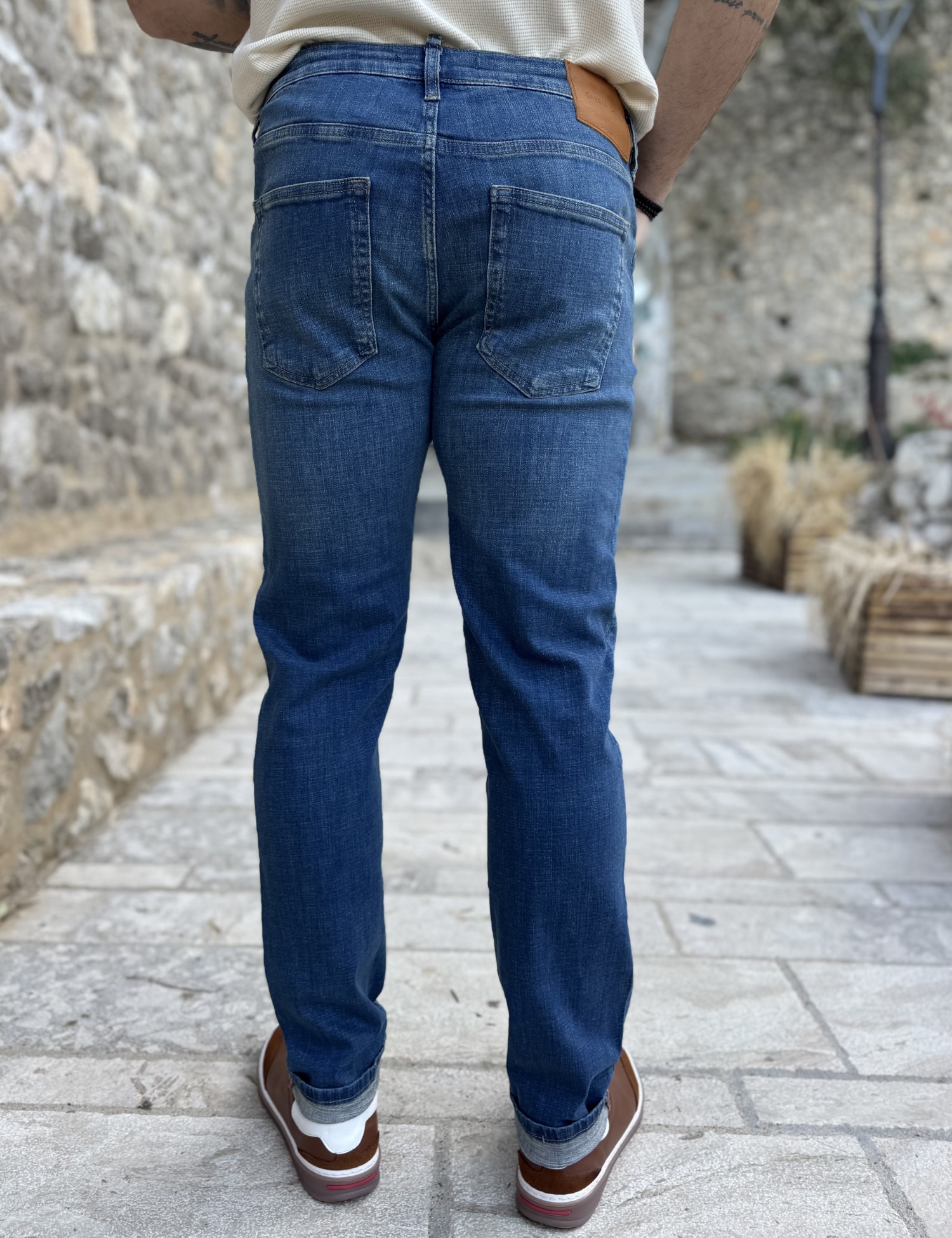 Ανδρικό μπλε ξεβαμμένο τζιν ελαστικό regular GB5754 φωτογραφία